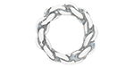 Starman Sterling Silver Essentials : Medium Twisted Ring/Link 7.5 x 7.5mm