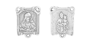 Starman Sterling Silver Religious : Rectangular Rosary Center Link - 14.5 x 11mm