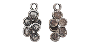 Starman Sterling Silver : Double Flower Dangle Earring Part 15 x 7mm