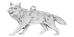 Starman Sterling Silver : Left Facing Wolf Charm 12.5 x 24mm