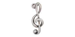 Starman Sterling Silver : Music Clef Pendant 21 x 7.5mm