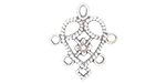 Starman Sterling Silver Essentials : Heart and Flower Chandelier Pendant 13 x 11.5mm