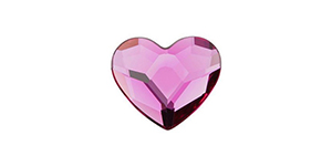 PRESTIGE 2808 10mm Heart Flatback Fuchsia