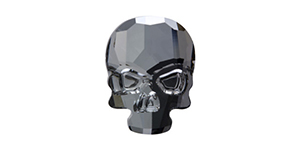 PRESTIGE 2856 14mm Skull Flatback Crystal Silver Night