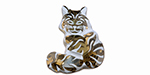 PRESTIGE 4027 18mm Norwegian Forest Cat with Outlining Fancy Stone Smoky Quartz