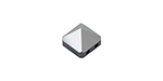 PRESTIGE 5061 7.5mm Square Spike 2-Hole Bead Jet Hematite