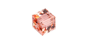 PRESTIGE 5601 8mm Faceted Cube Rose Peach