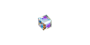 PRESTIGE 5601 6mm BLACK DIAMOND SHIMMER B Cube Bead