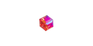 PRESTIGE 5601 6mm LIGHT SIAM SHIMMER B Cube Bead