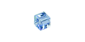 PRESTIGE 5601 8mm LIGHT SAPPHIRE SHIMMER B Cube Bead