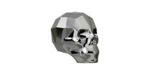 PRESTIGE 5750 19mm CRYSTAL SILVER NIGHT 2X Skull Bead