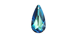 PRESTIGE 6100 24mm Faceted Teardrop Pendant Crystal Bermuda Blue