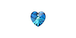 PRESTIGE 6228 10mm Heart Pendant Crystal Bermuda Blue