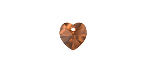 PRESTIGE 6228 10mm Heart Pendant Smoked Amber