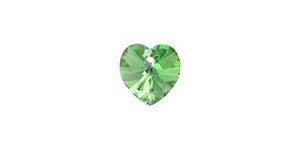 PRESTIGE 6228 10mm Heart Pendant Peridot AB