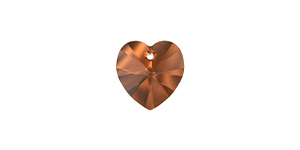 PRESTIGE 6228 14mm Heart Pendant Smoked Amber