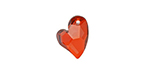 PRESTIGE 6261 17mm Asymetrical Heart Pendant Crystal Red Magma