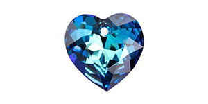 PRESTIGE 6432 11mm Heart Cut Pendant Crystal Bermuda Blue