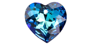 PRESTIGE 6432 15mm Heart Cut Pendant Crystal Bermuda Blue