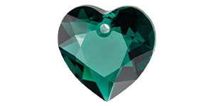 PRESTIGE 6432 15mm Heart Cut Pendant Emerald