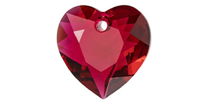 PRESTIGE 6432 15mm Heart Cut Pendant Scarlet