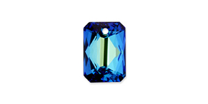 PRESTIGE 6435 16mm Emerald Cut Pendant Crystal Bermuda Blue with Protective Coating
