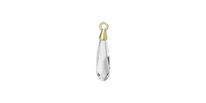 PRESTIGE 6533 17.5mm Raindrop Pendant with Gold-Plated Bail Crystal