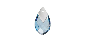 PRESTIGE 6565 18mm Metallic Cap Pear-Shaped Pendant Aquamarine Light Chrome