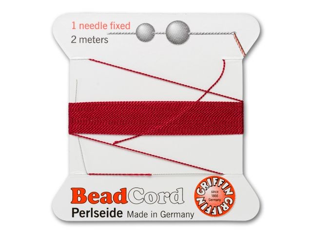 Griffin Bead Cord No. 1 (0.35mm) - Garnet 100% Silk