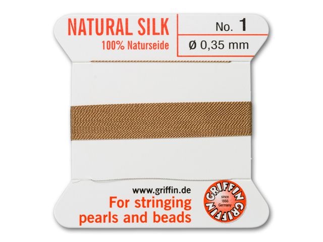 Griffin Bead Cord No. 1 (0.35mm) - Beige 100% Silk