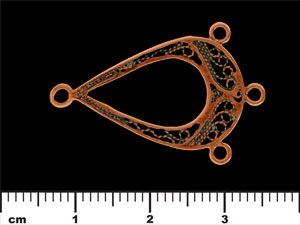 Three Loop Teardrop Pendant 33/21mm : Antique Copper