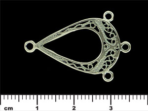 Three Loop Teardrop Pendant 33/21mm : Antique Silver