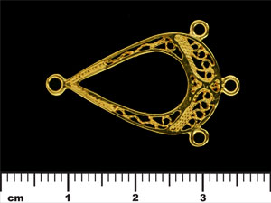 Three Loop Teardrop Pendant 33/21mm : Brass