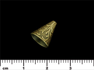 Fancy Bead Cone 12/12mm : Antique Brass