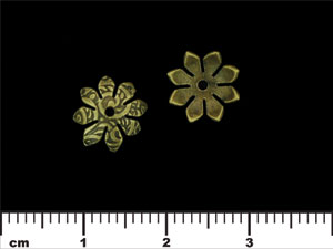 Eight Petal Flower End Cap 10/4mm : Antique Brass