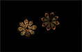 Eight Petal Flower End Cap 10/4mm : Antique Copper