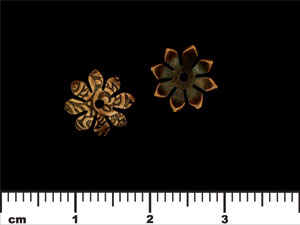 Eight Petal Flower End Cap 10/4mm : Antique Copper