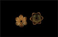 Six Petal Flower End Cap 9/4mm : Antique Copper