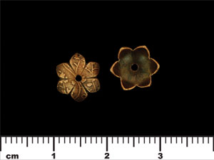 Six Petal Flower End Cap 9/4mm : Antique Copper