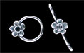 Single Daisy Toggle : Antique Silver