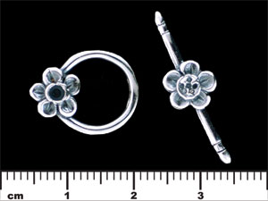 Single Daisy Toggle : Antique Silver