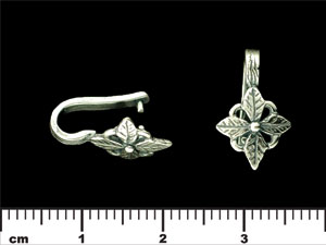 Poinsettia Pinch Bail 17/10mm : Antique Silver