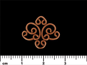 Filigreed Heart Connector 17/20mm : Antique Copper