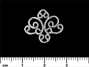 Filigreed Heart Connector 17/20mm : Antique Silver