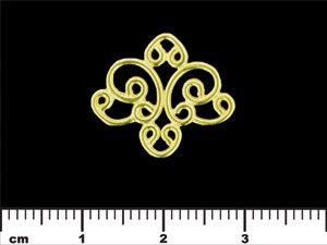 Filigreed Heart Connector 17/20mm : Gold