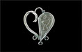 Heart/Bird Pendant : Antique Silver