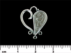 Heart/Bird Pendant : Antique Silver