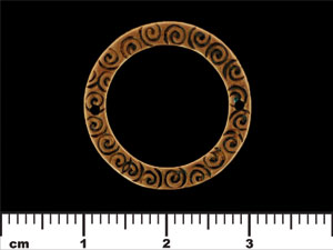 Circle Link w/Swirls 23mm : Antique Copper