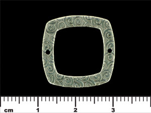 Square Link w/ Swirls 22/22mm : Antique Silver