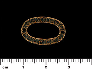 Oval Link w/Swirls 22/14mm : Antique Copper